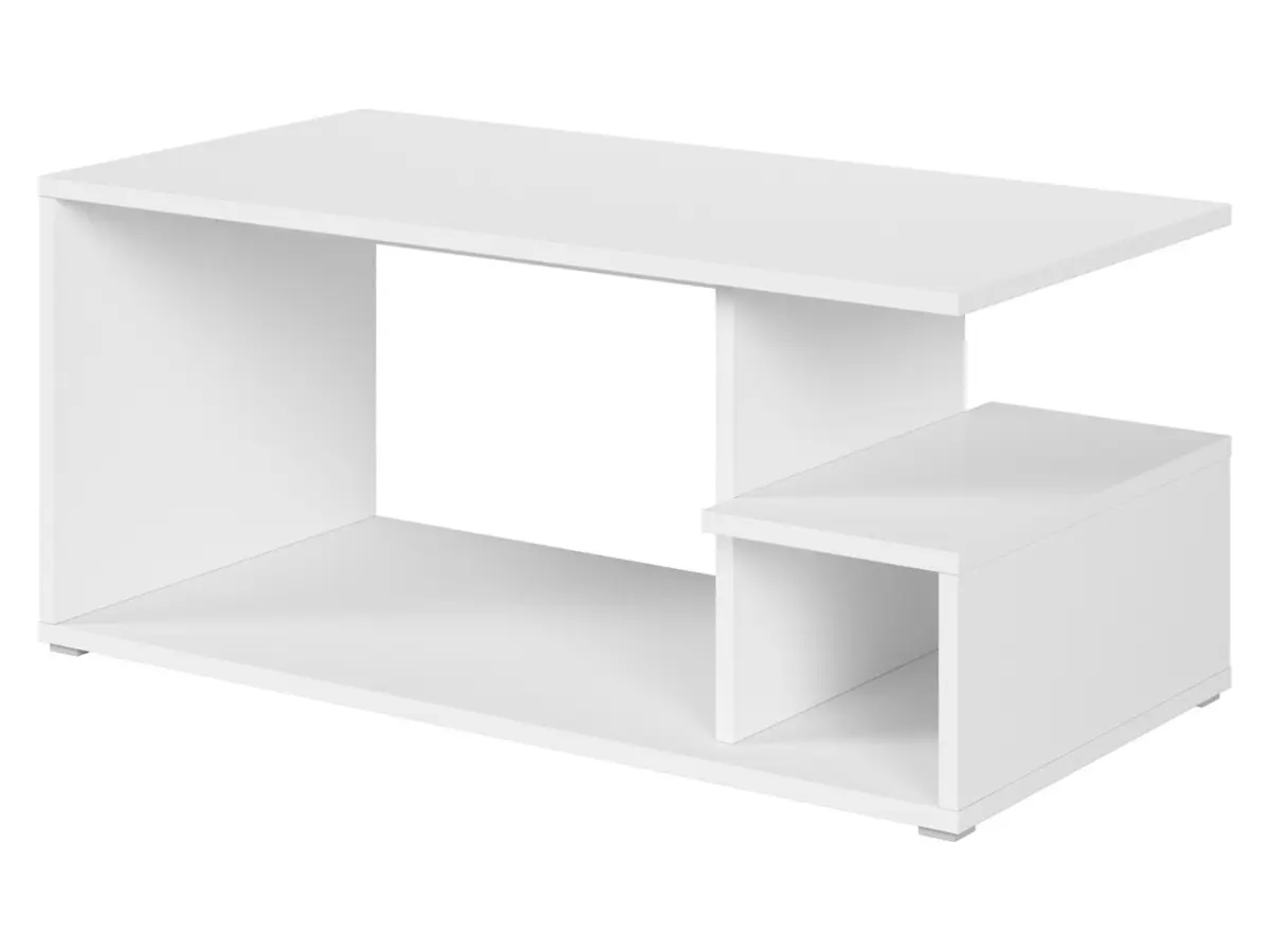 Mesa de centro Gato 100x50 con estante blanco alpino