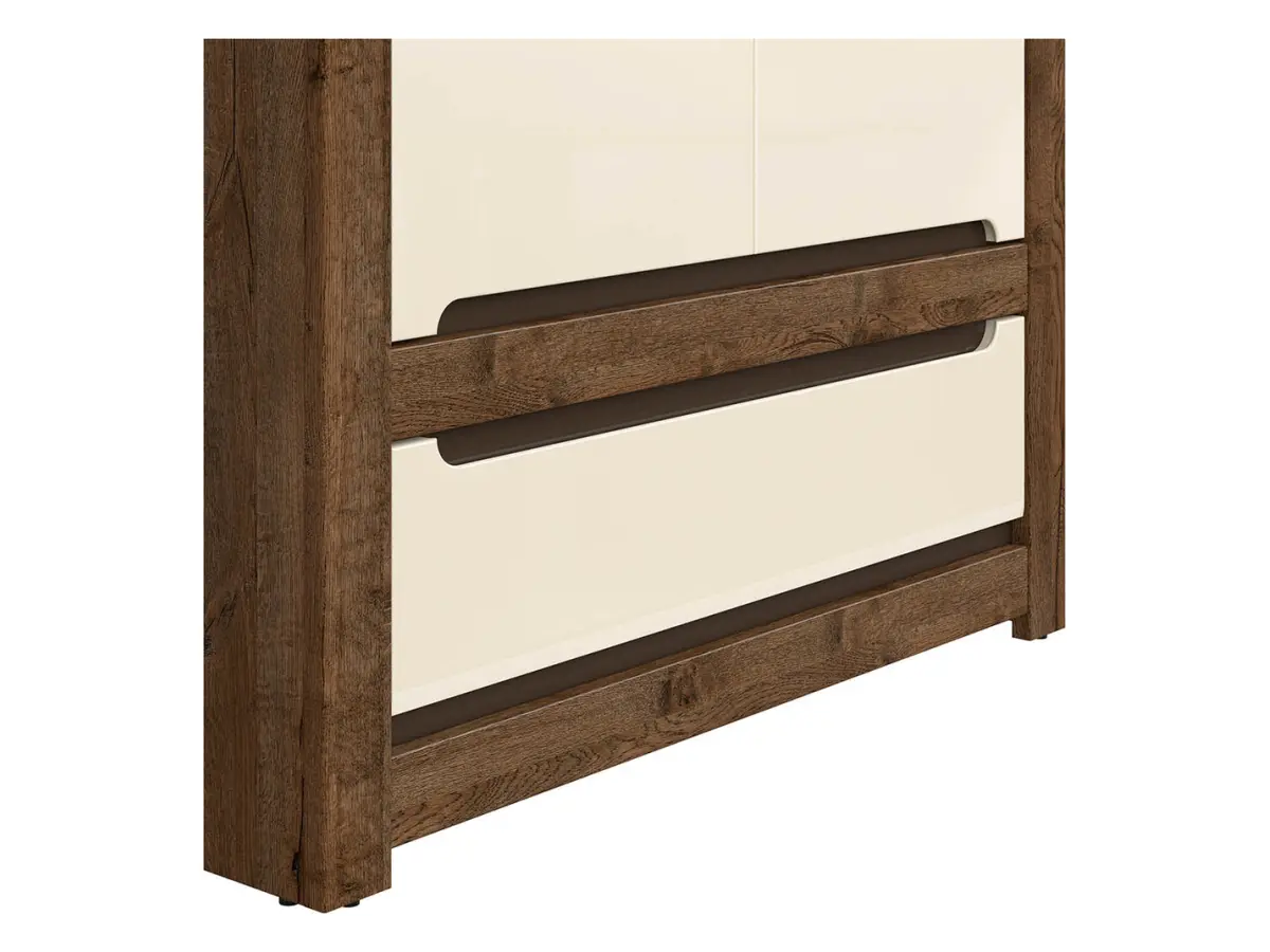 Armario de dos puertas Ruso 104 cm con cajón roble april/brillo perla