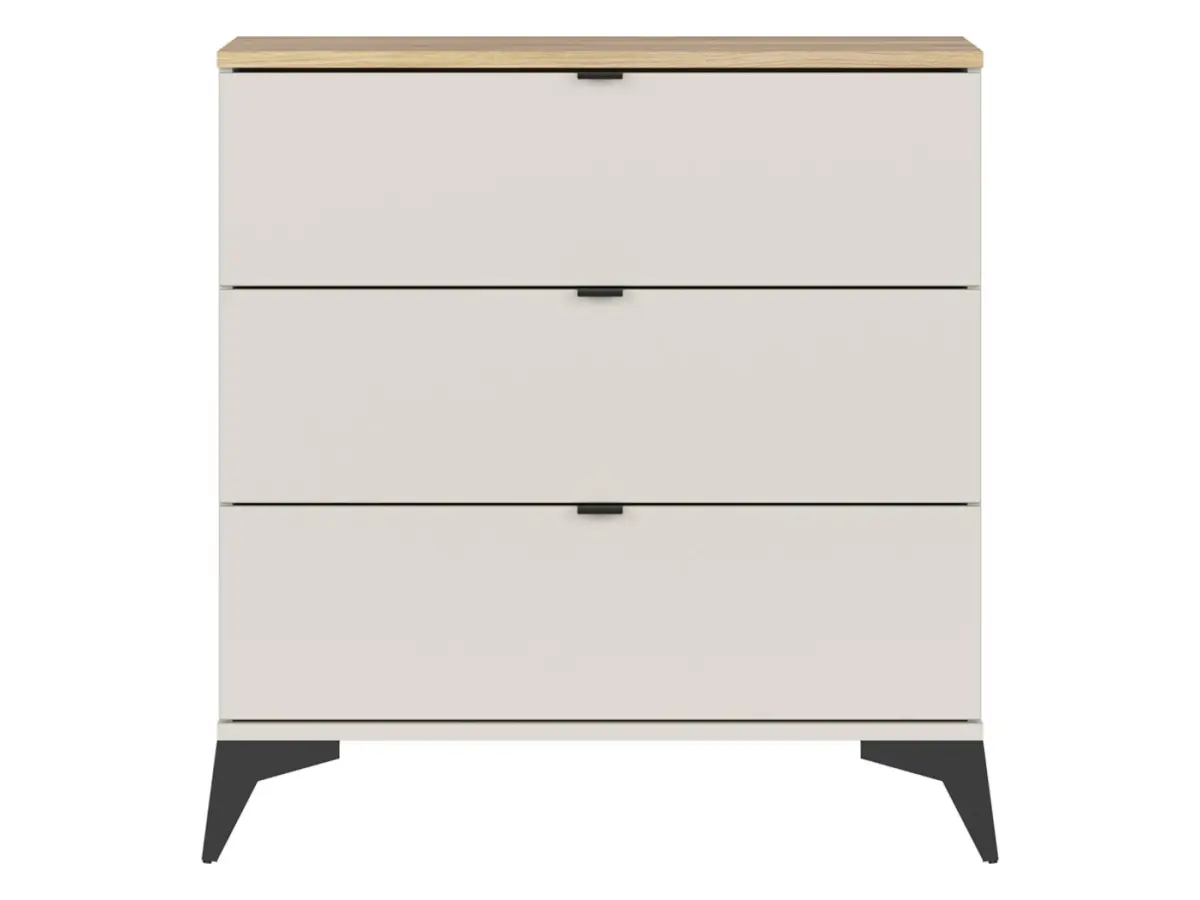 Cómoda Glamour 85 cm con 3 cajones cachemira/roble mauvella