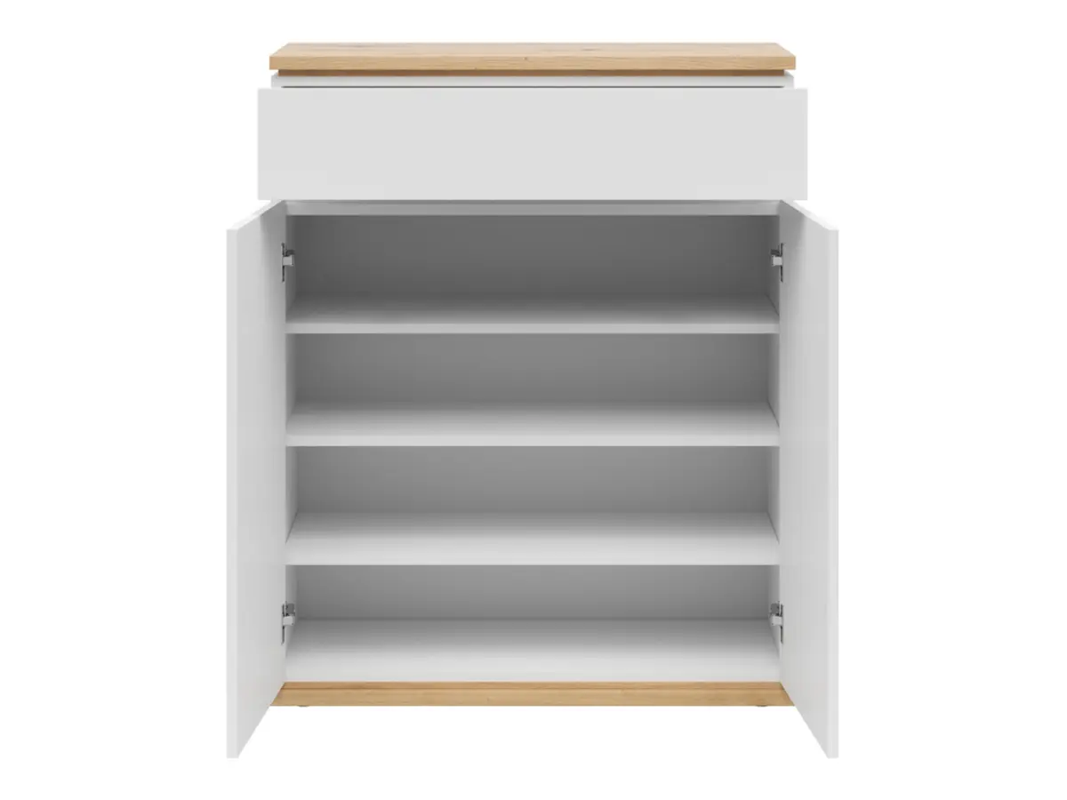 Комод Yamael 85 см с 2 дверцами и ящиком дуб артизан/белый