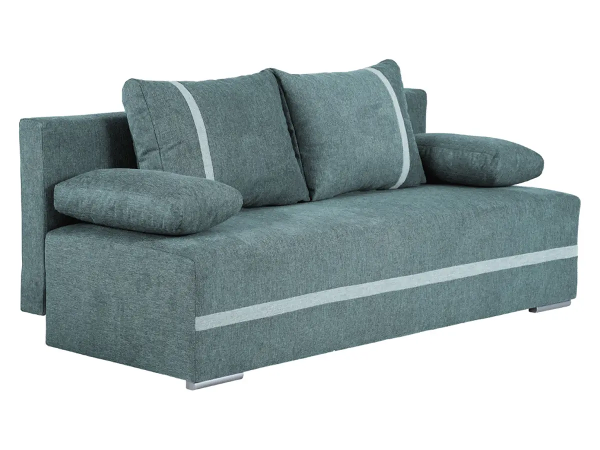 Sofá de tres plazas Mata con función de cama y arcón verde