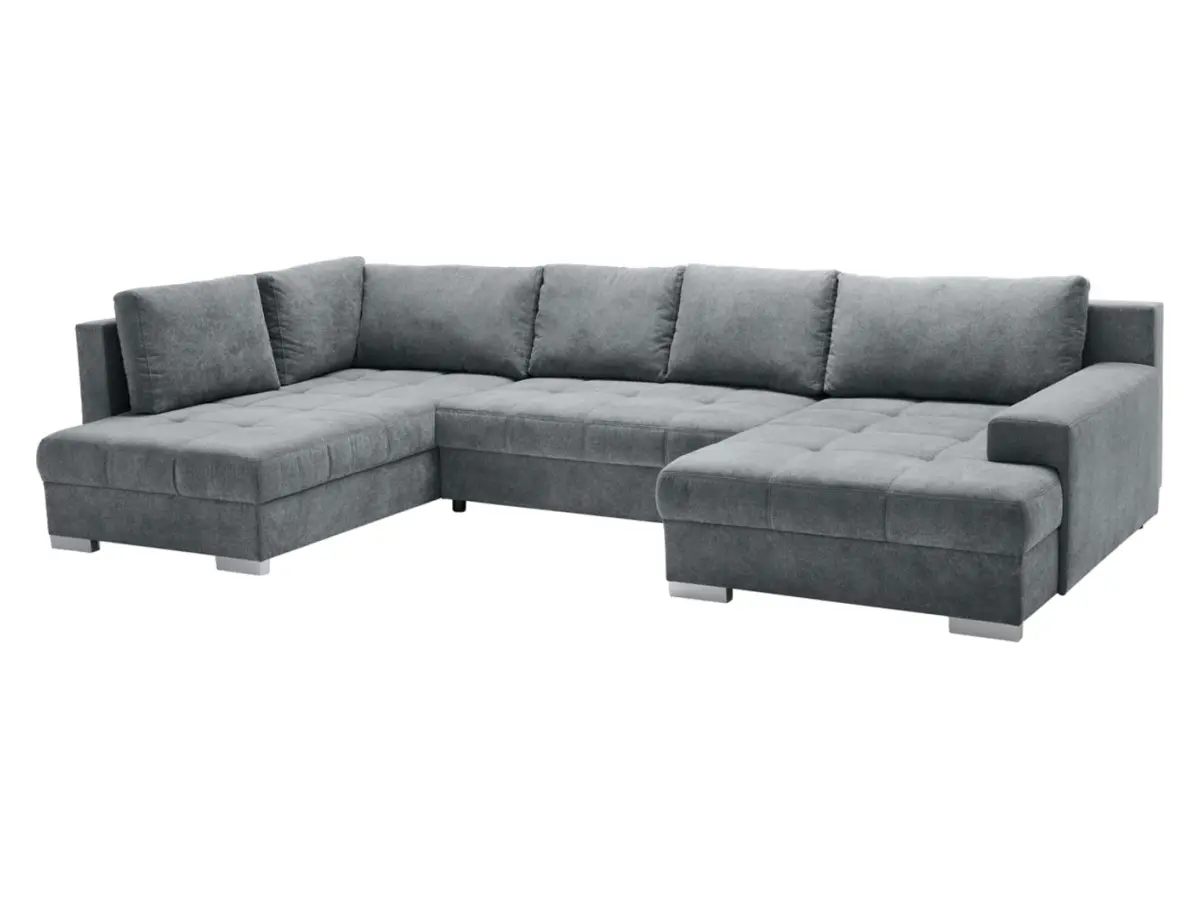 Sofá rinconera universal Norfolk convertible con arcón antracita