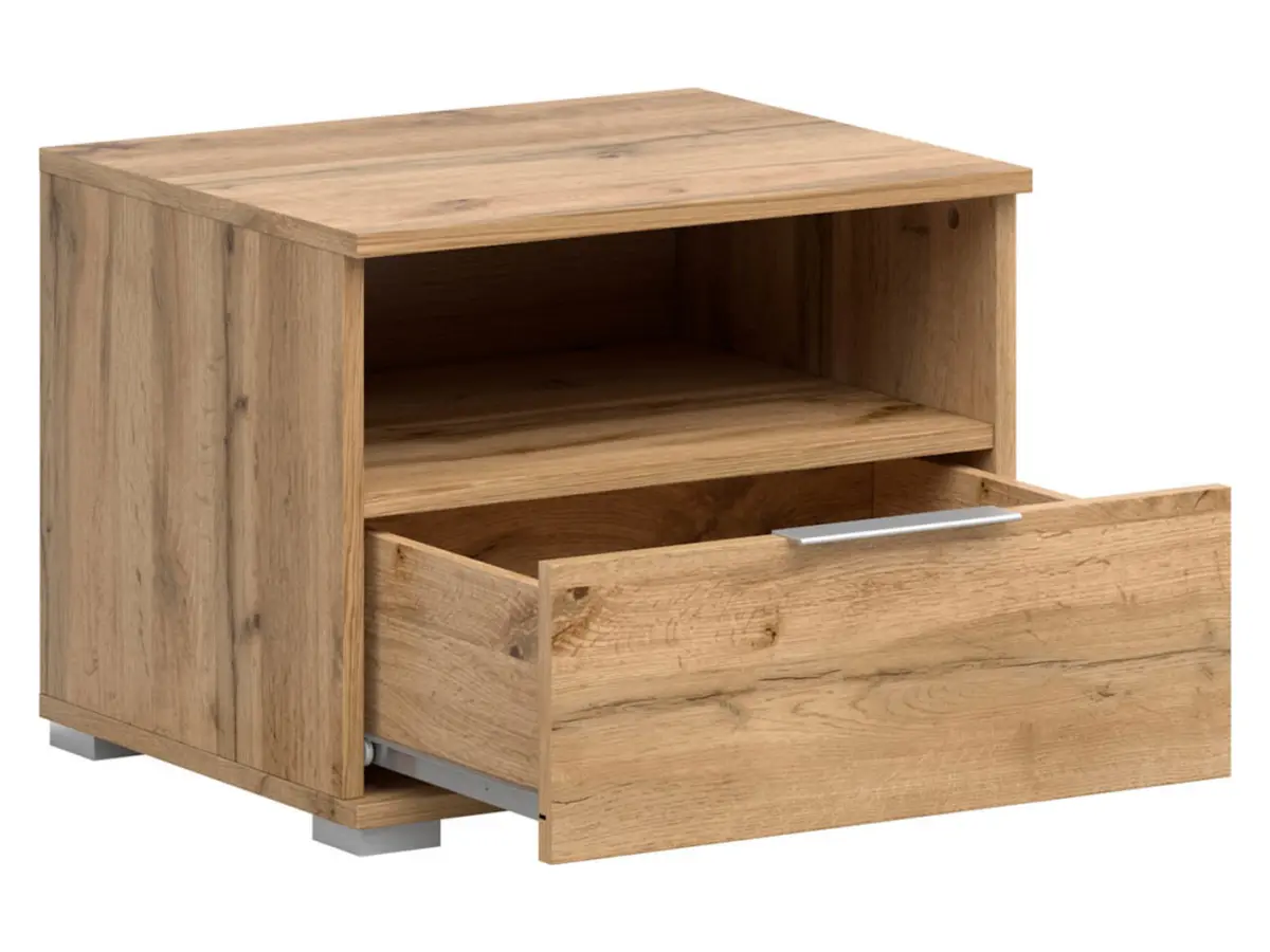 Mesita de noche Zele 50 cm con cajón roble wotan