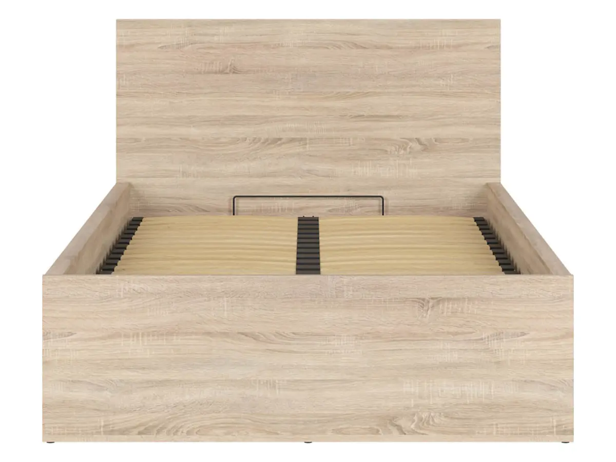 Cama Tetrix 120x200 con somier y contenedor roble sonoma