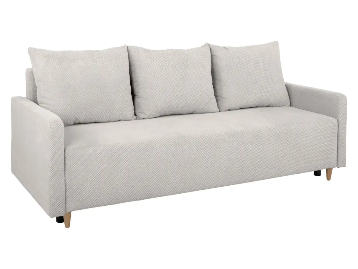 Sofá de tres plazas Sigma convertible con arcón beige