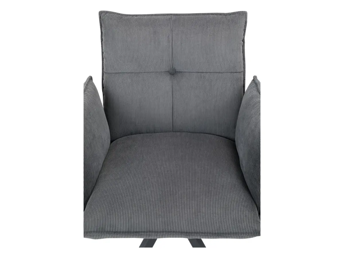 Silla tapizada Coco giratoria de pana antracita