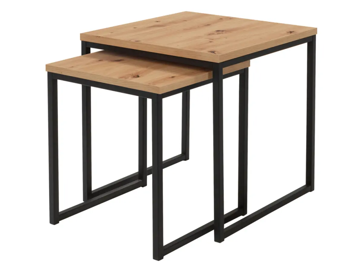 Set de dos mesas de centro Aroz 40/50 cm roble artisan