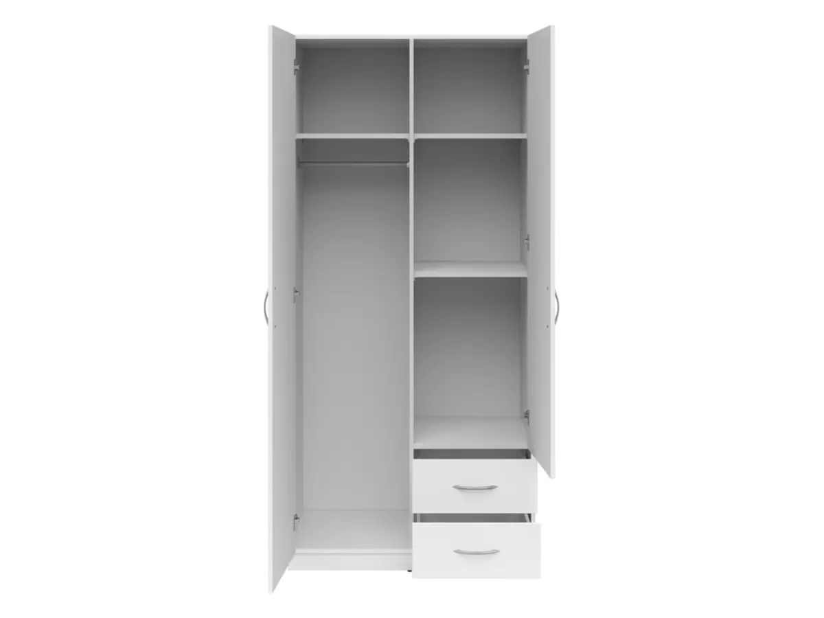 Armario de dos puertas Casao 91 cm con cajones blanco
