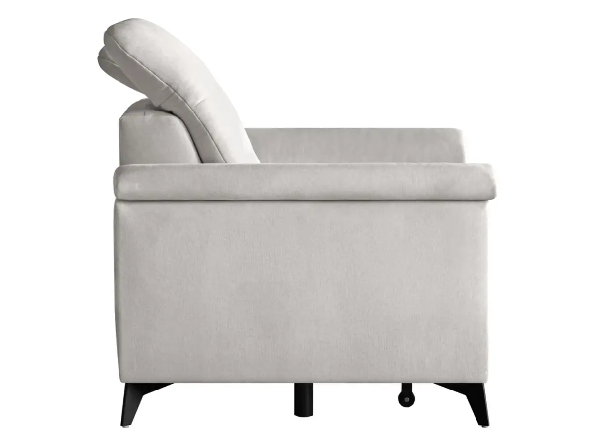 Sofá de tres plazas Doria convertible de terciopelo crema