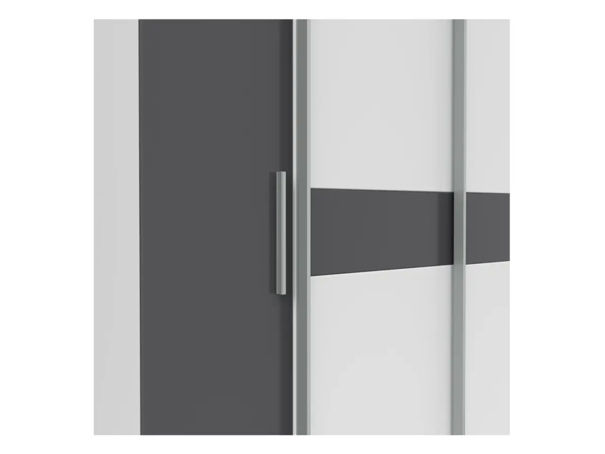 Armario de puertas correderas Fabio 215 cm blanco/grafito