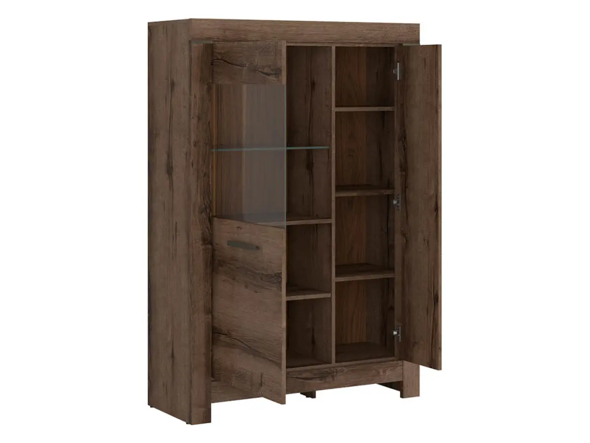 Vitrina Balin 101 cm con 2 puertas roble monastery