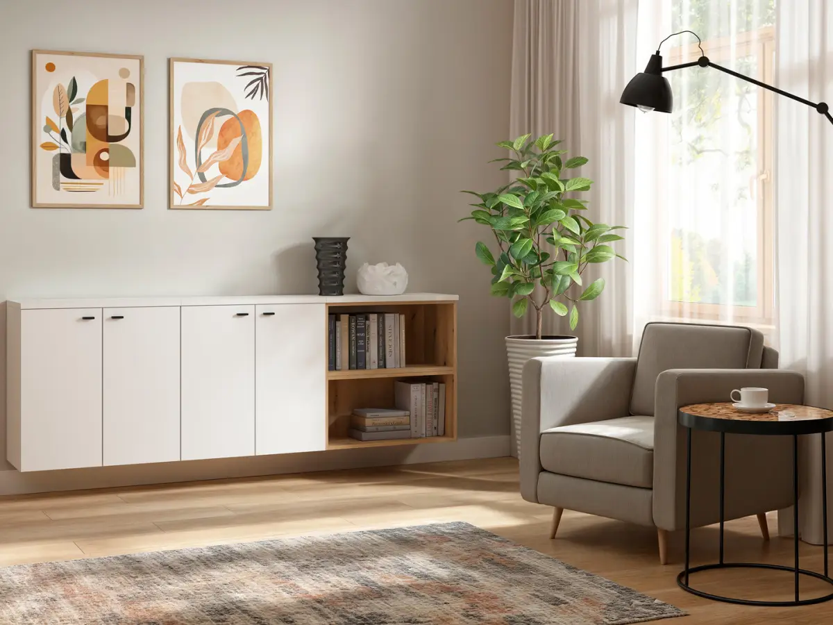 Estantería System 64 con estante roble coast evoke