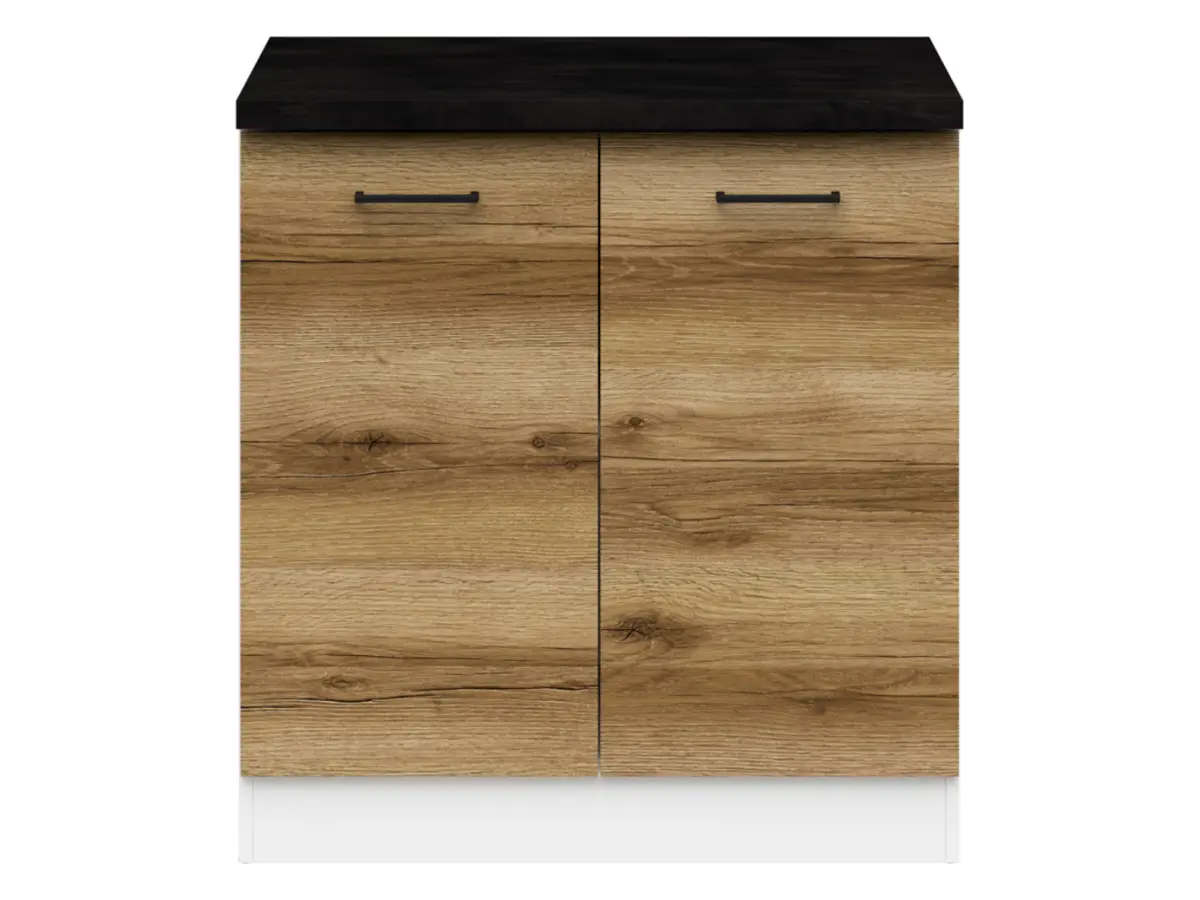 Mueble de cocina bajo Junona Line 80 cm de dos puertas roble delano claro con encimera