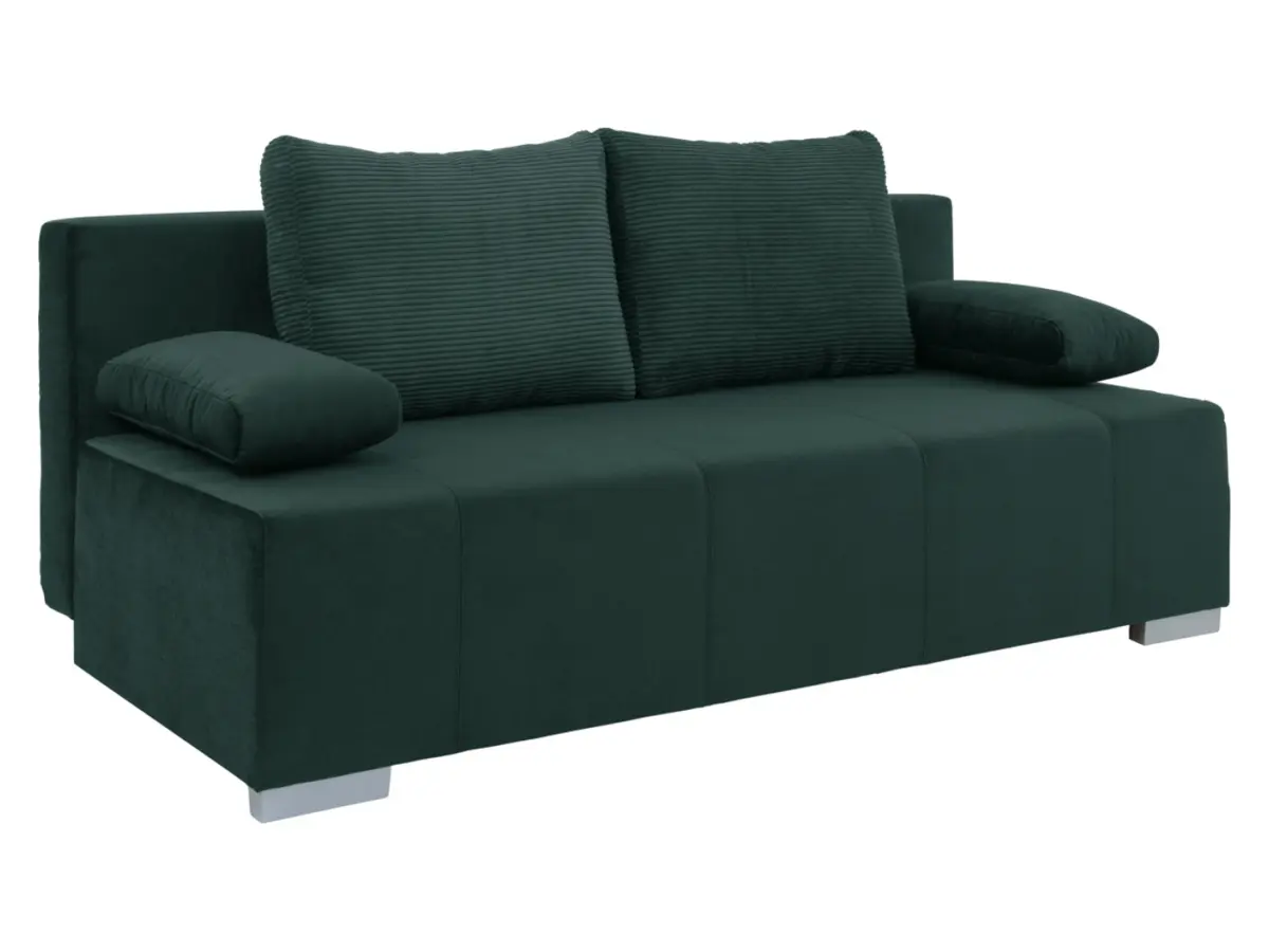 Sofá de tres plazas Street IV desplegable con contenedor terciopelo verde