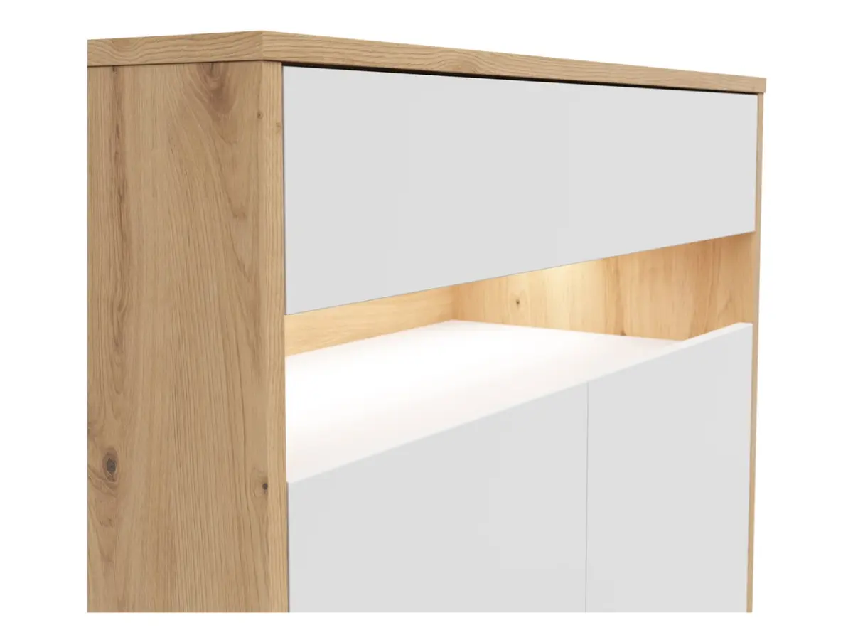 Комод Gap 90 см с 2 дверцами и ящиком дуб артизан/белый