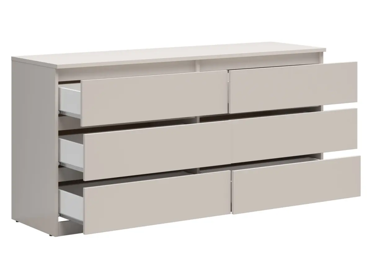 Cómoda Tetrix 150 cm con 6 cajones cachemira