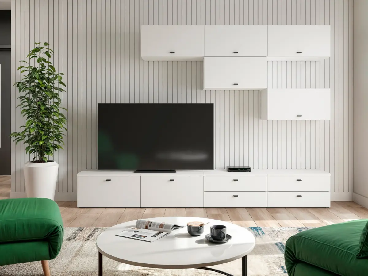 Cómoda System 64 con 2 cajones blanca