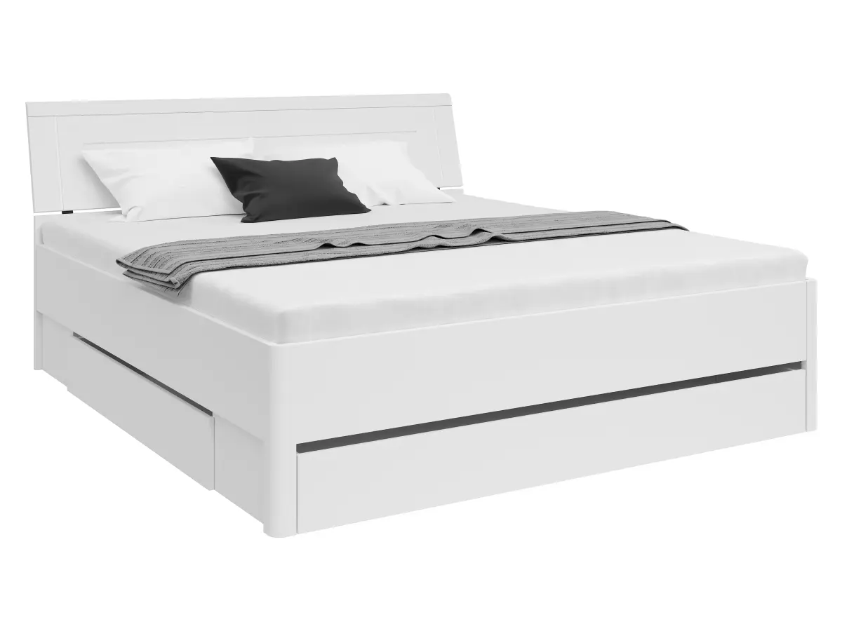 Cama Saturn 180x200 con 3 cajones blanca