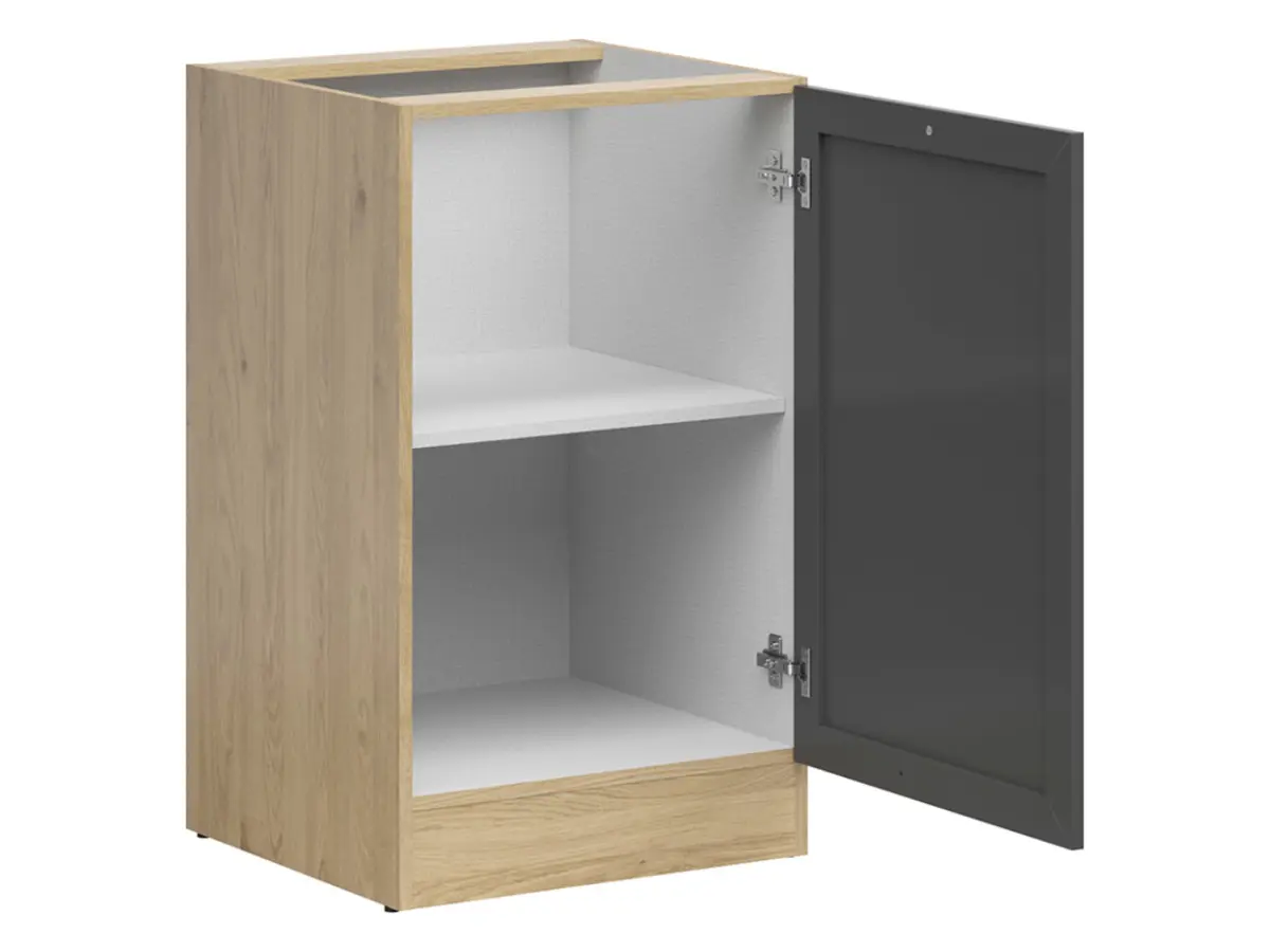 Mueble de cocina inferior Junona Line 50 cm derecho con puerta roble bernstein/grafito