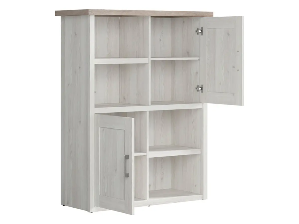 Estantería Luca Juzi 106 cm con 2 puertas y 4 estantes alerce sibiu claro