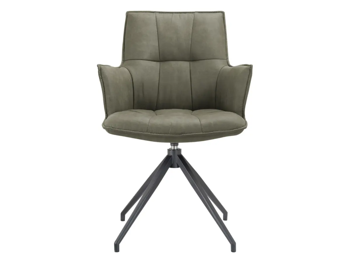 Стілець м'який Osaka поворотний екошкіра оливковий