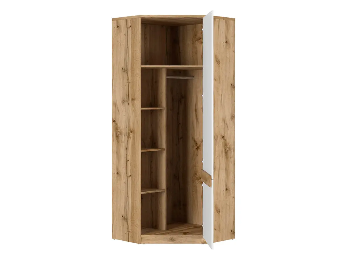 Corner wardrobe Nuis 78x78 cm wotan oak/white gloss
