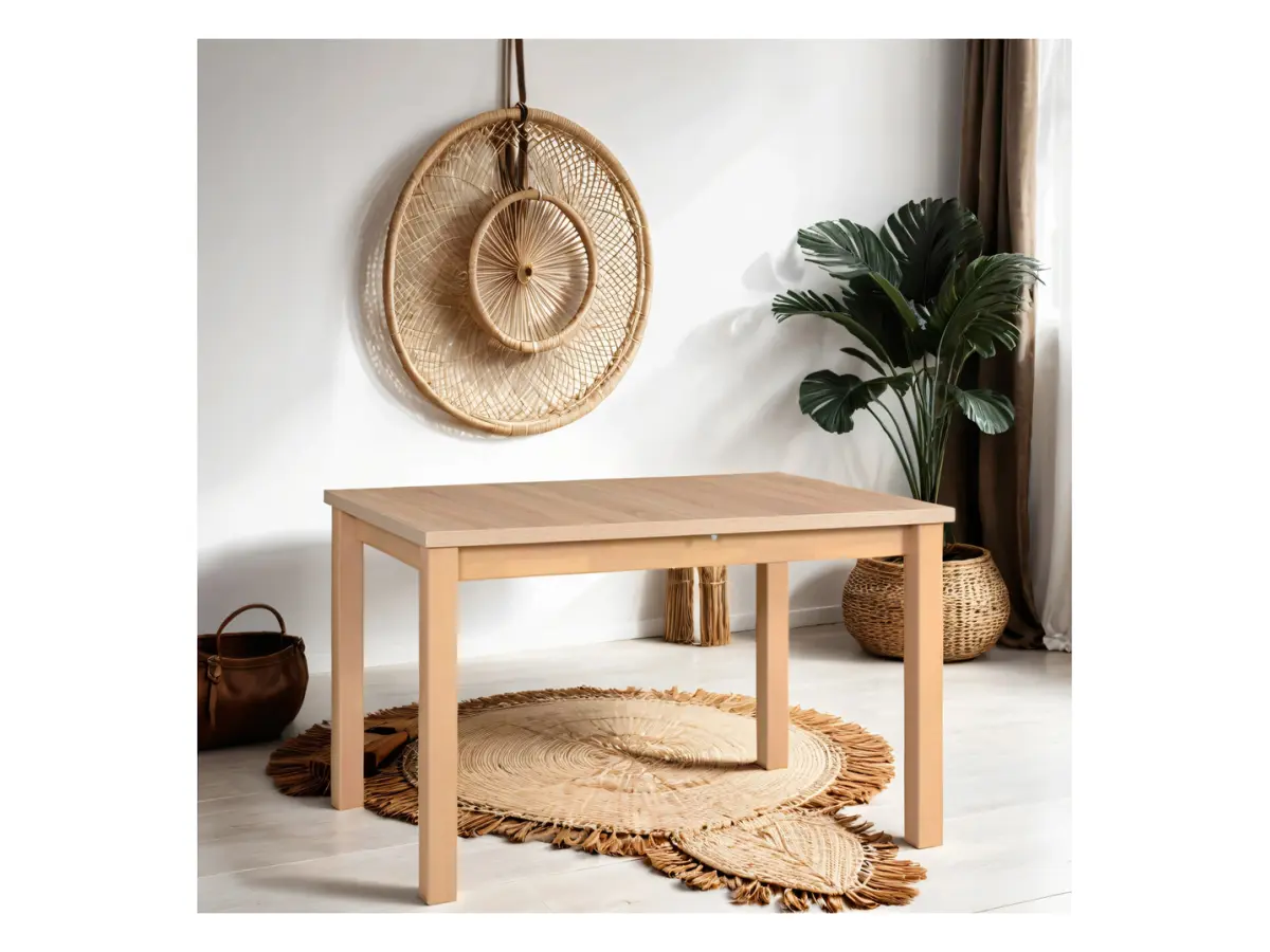 Mesa extensible rectangular Melan 120-150/80 roble sonoma