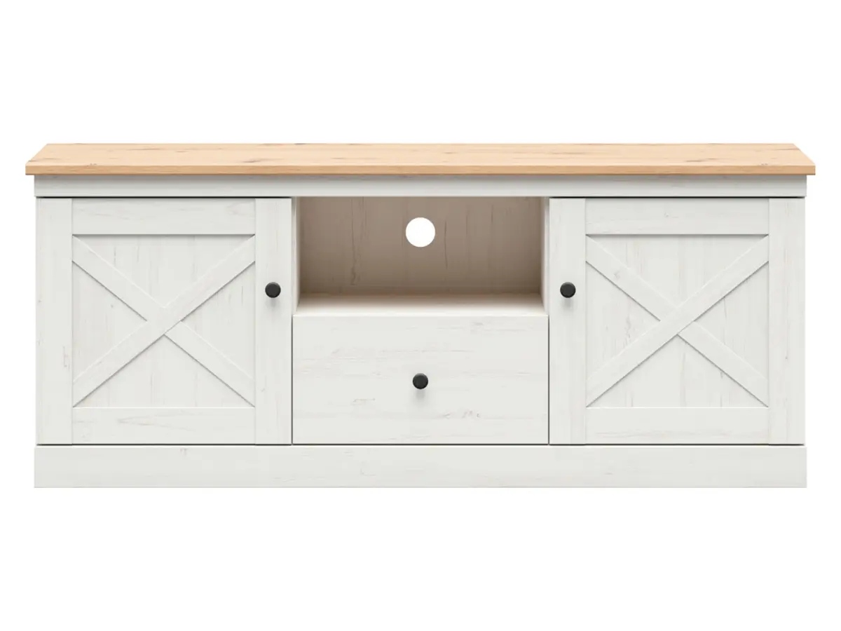 Тумба РТВ Frija 153 см с 2 дверцами и ящиком сосна андерсен белая