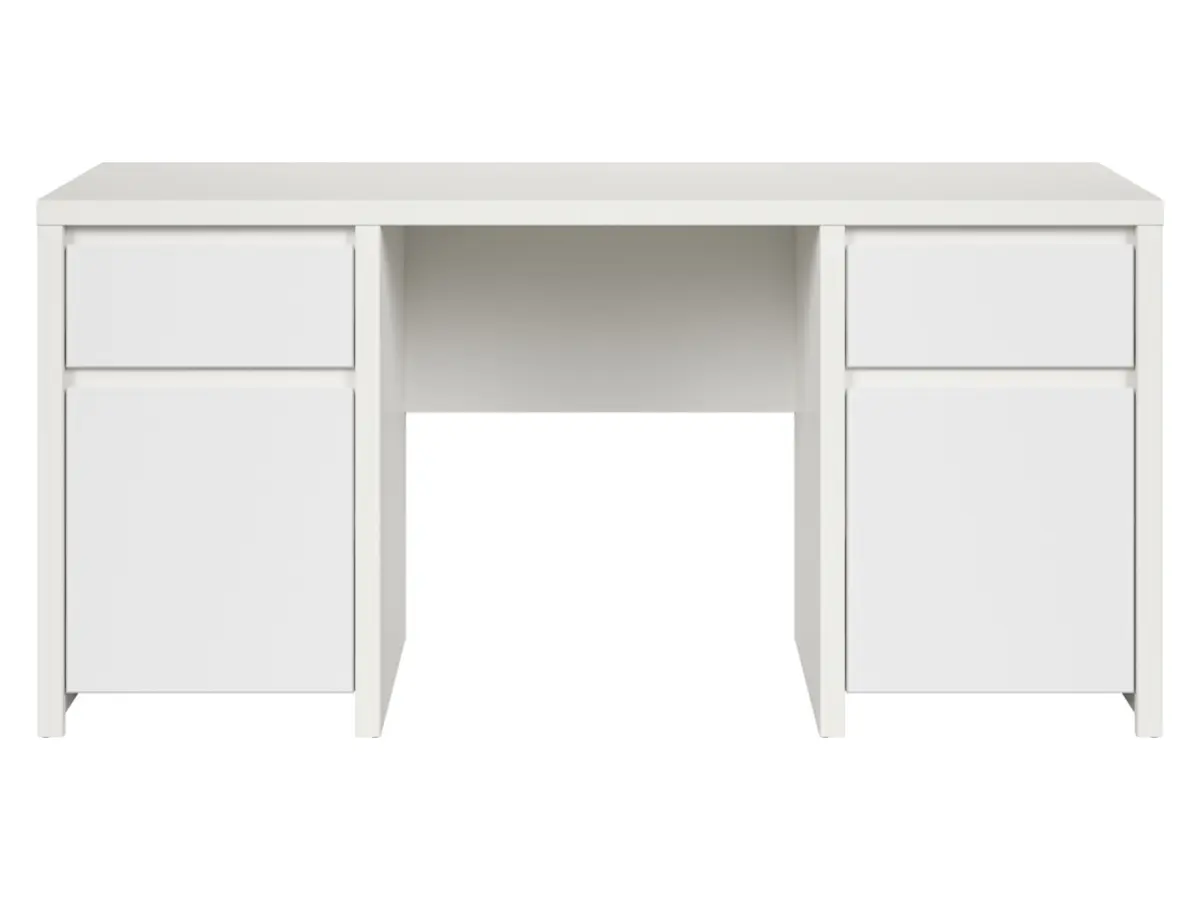 Desk Kaspian 160 cm with 2 doors and drawers white