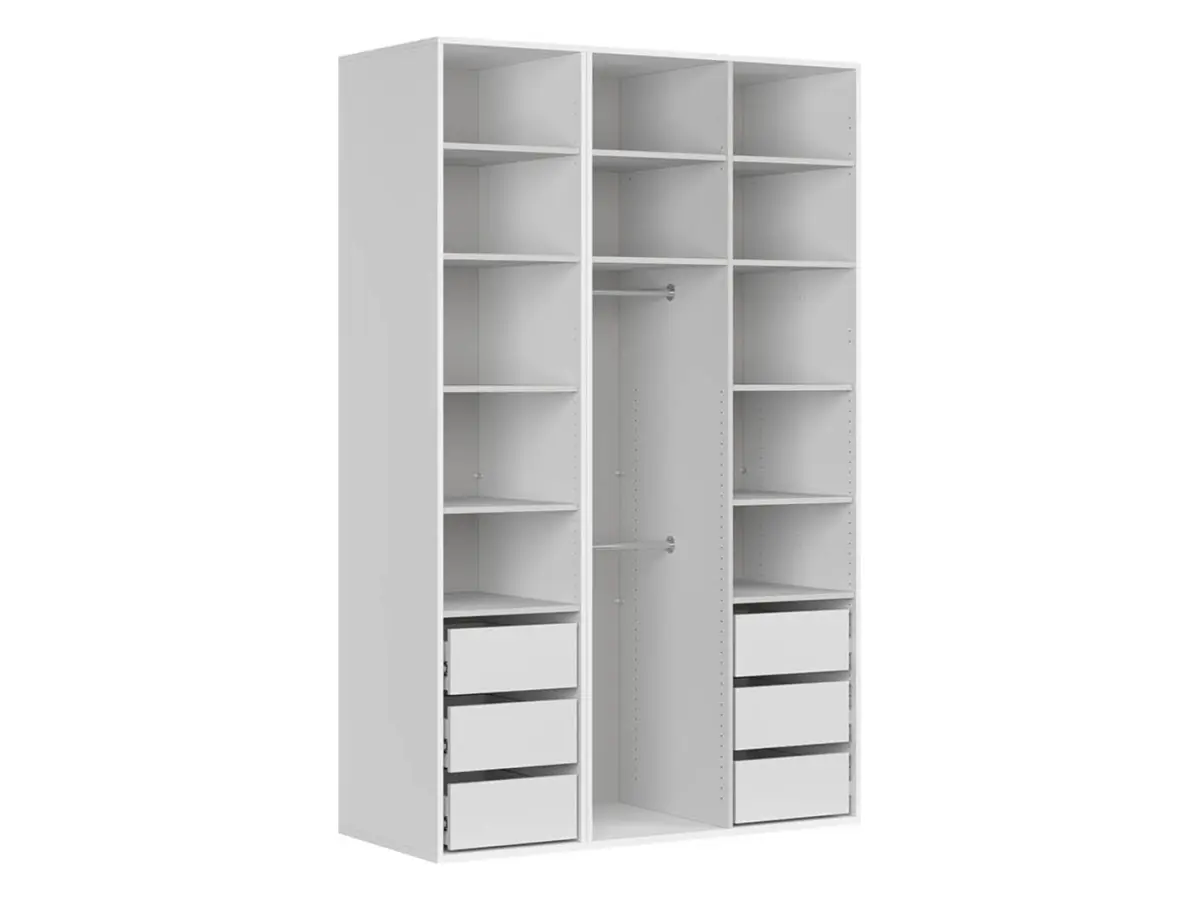 Armario modular Flex 150 cm con puertas y espejo blanco brillo