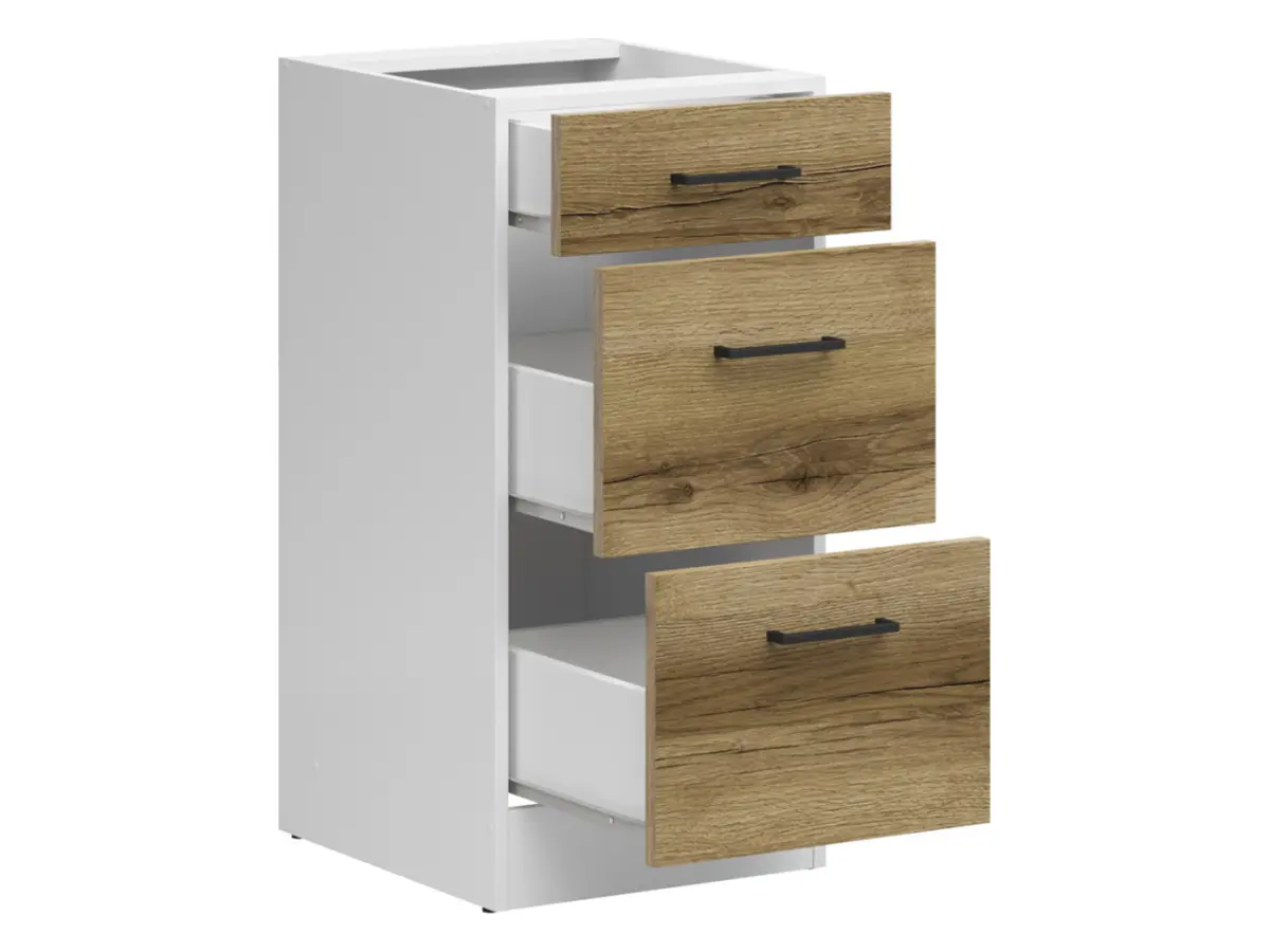 Mueble de cocina bajo Junona Line 40 cm con cajones sin encimera roble delano claro