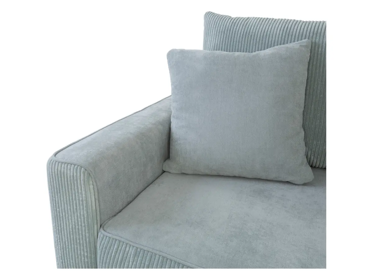 Sofá de tres plazas Larisa 2 convertible con arcón de chenilla menta