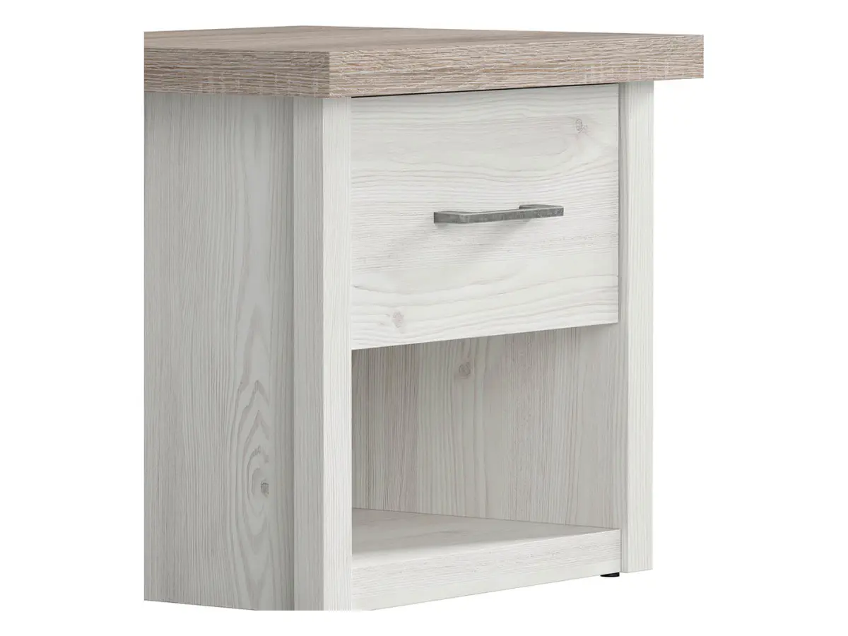 Mesita de noche Luca Juzi 51 cm con cajón alerce sibiu claro/roble sonoma oscuro