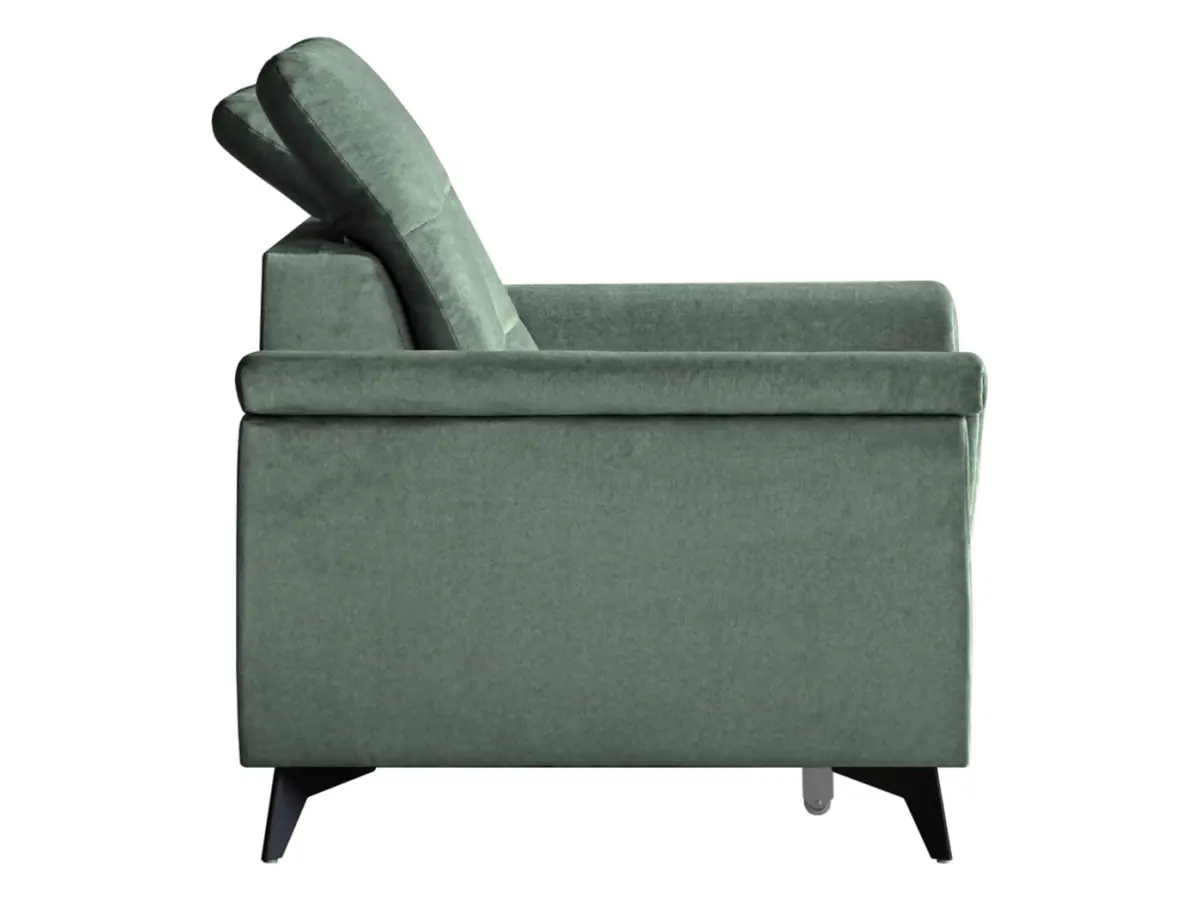 Sofá de dos plazas Doria con arcón de terciopelo verde