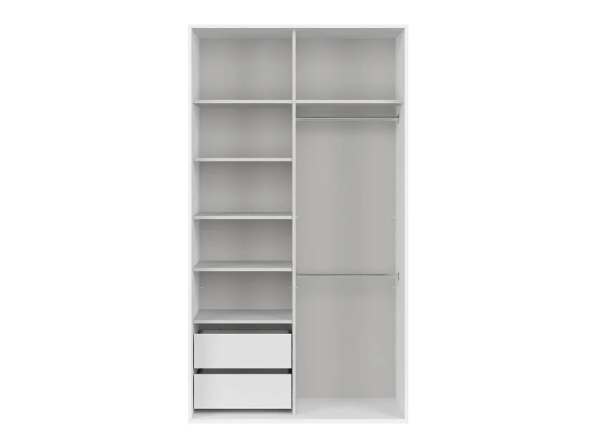 Armario de puertas correderas Flex 120 cm con espejo blanco brillo
