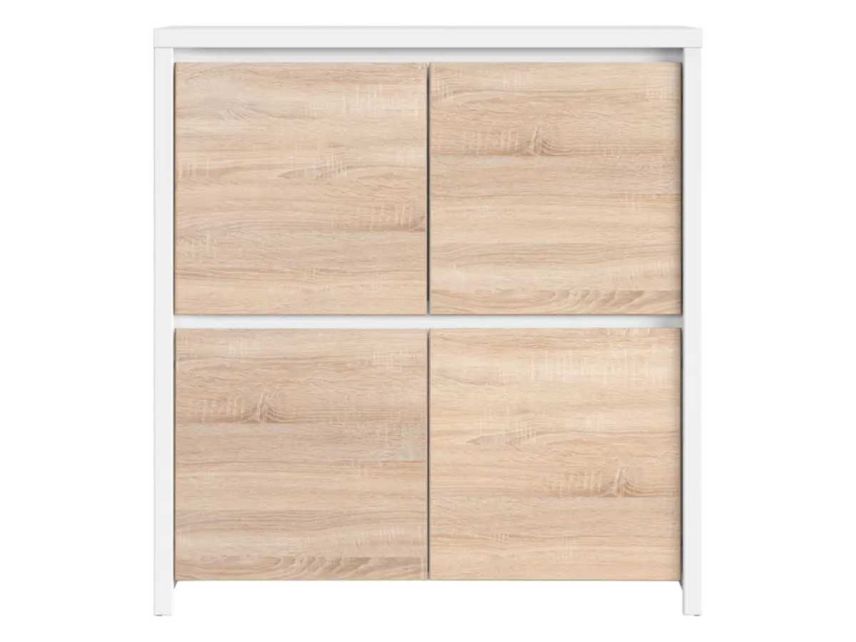 Armario Kaspian 105 cm de cuatro puertas blanco/roble sonoma