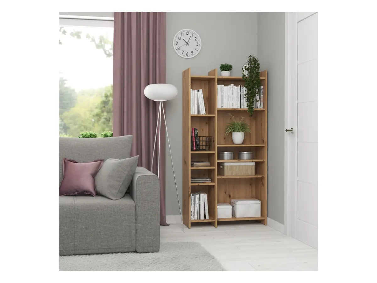 Estantería Benny 80 cm 8 estantes roble artisan