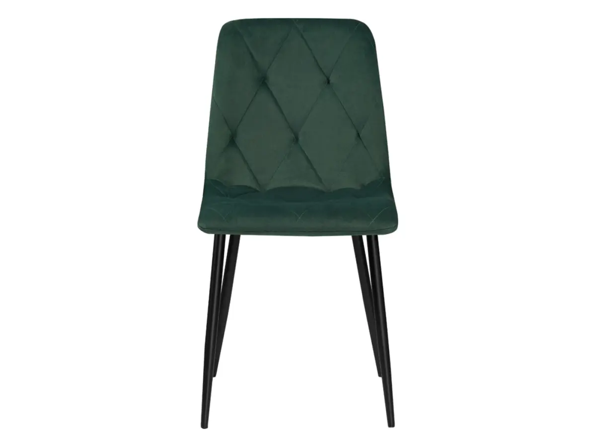 Silla tapizada Silvio de terciopelo verde