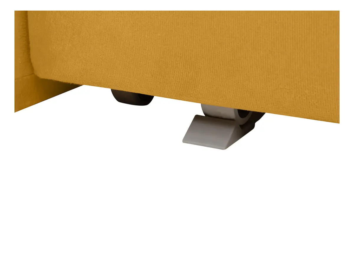 Sofá cama de dos plazas Bunio III con arcón amarillo