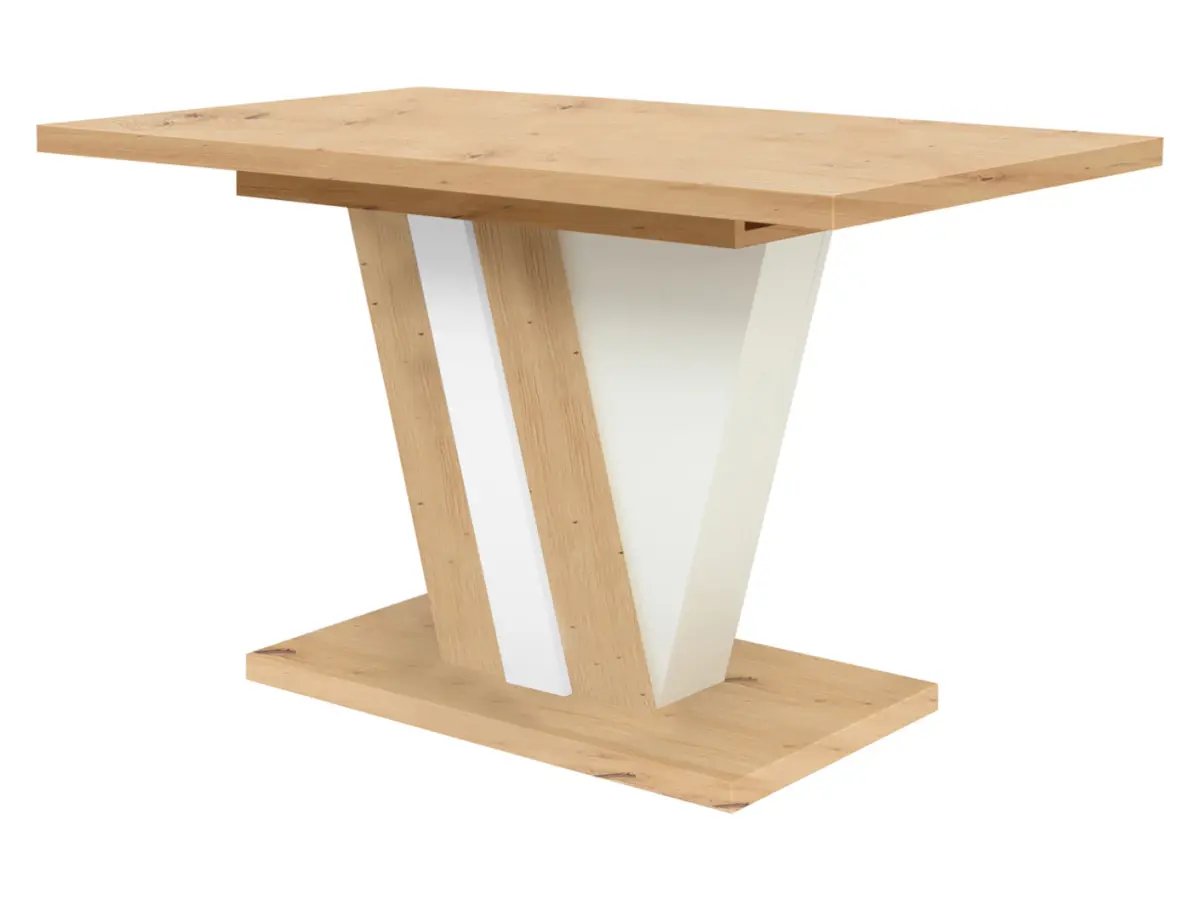 Mesa extensible Zatar 125/170x75 roble artisan/blanco