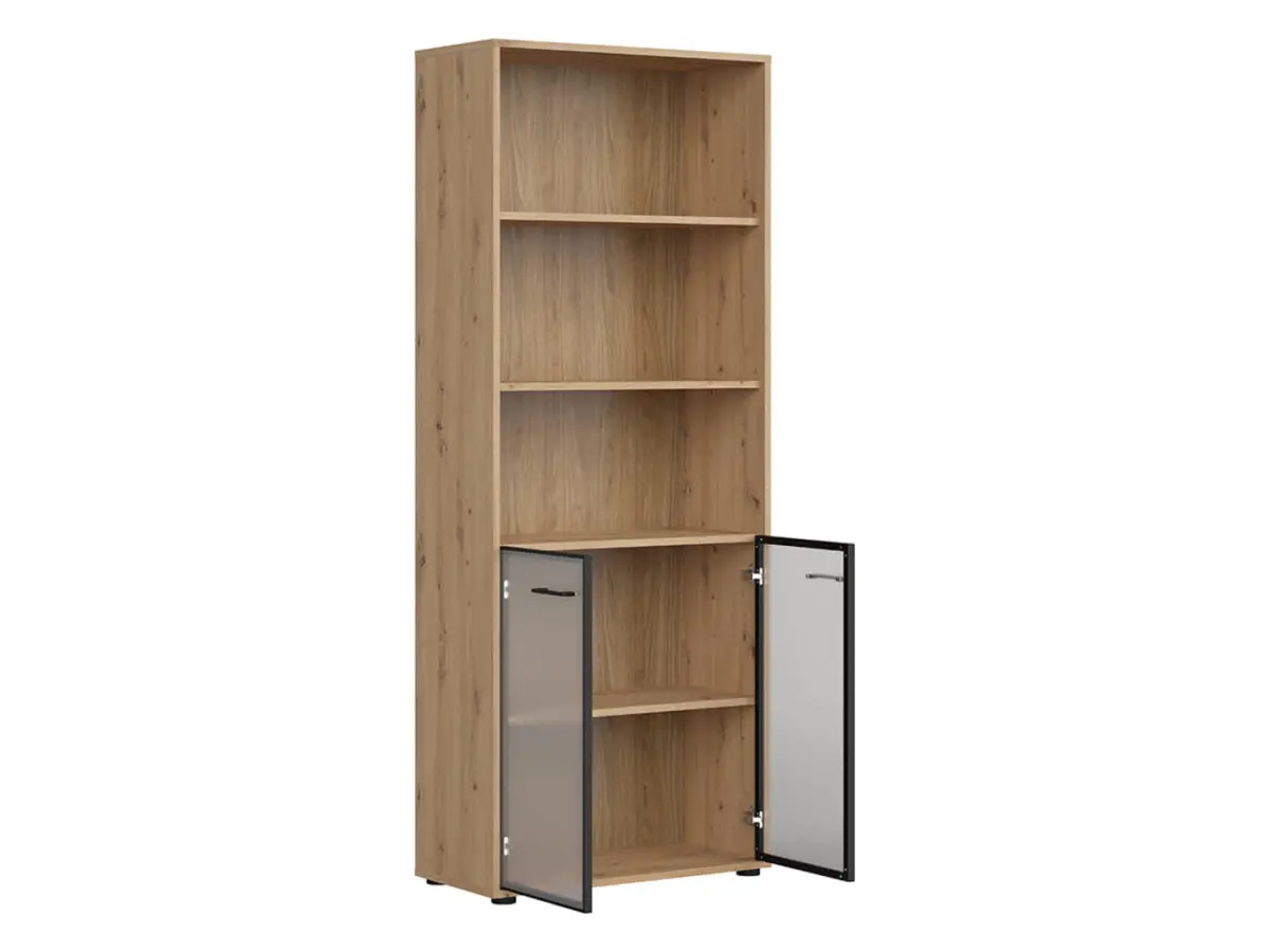 Стеллаж Space Office с 2 дверцами и 3 полками дуб артизан
