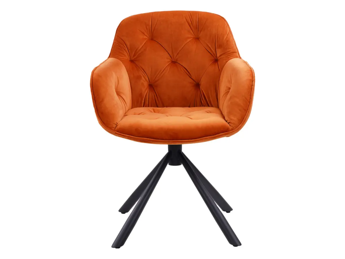 Стілець м'який Eileen поворотний велюровий помаранчевий