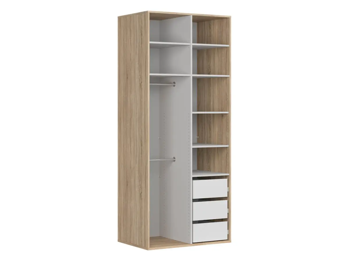 Armario de dos puertas Flex 100 cm con espejo roble sonoma