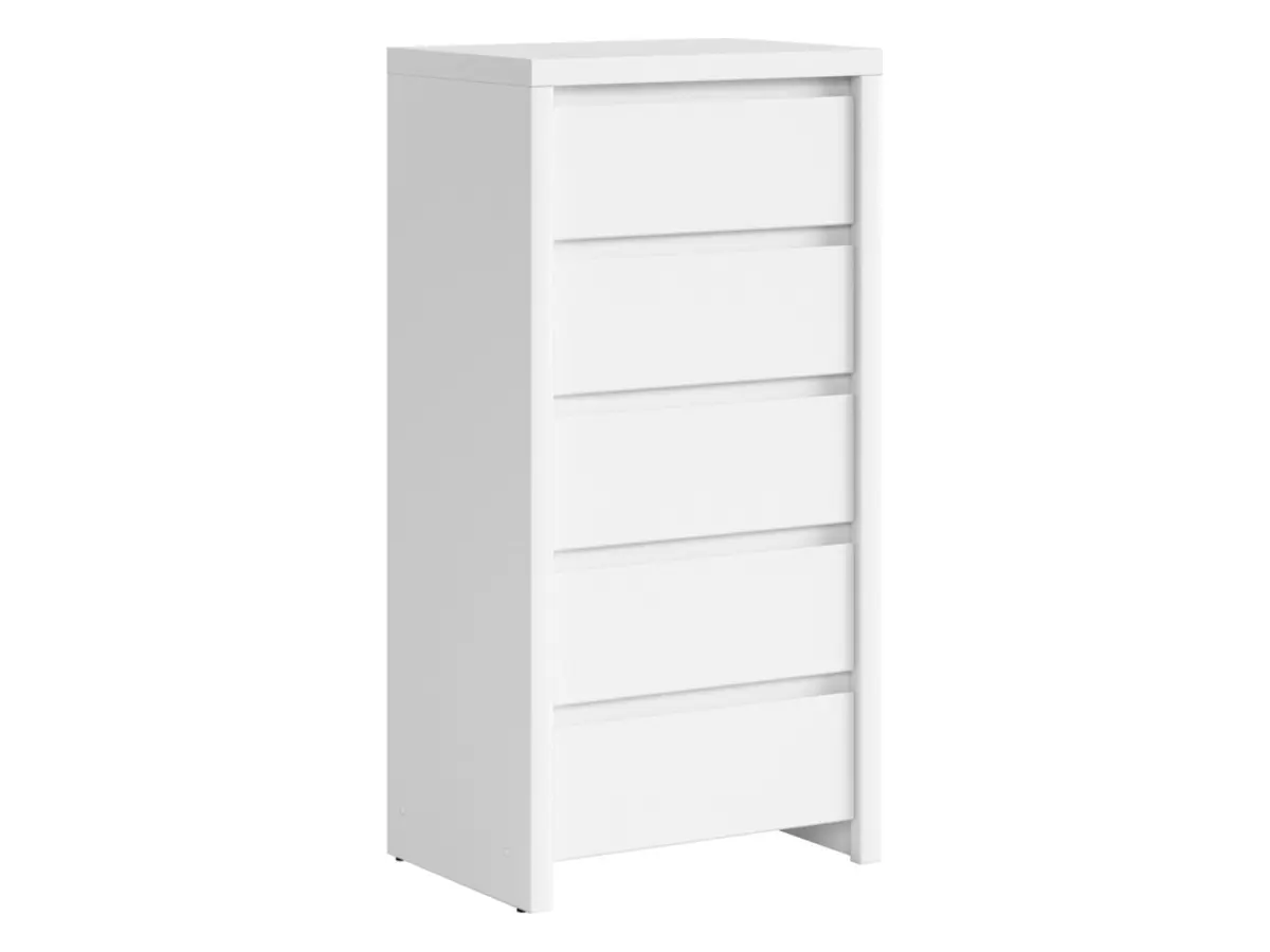 Cómoda Kaspian 56 cm con 5 cajones blanca