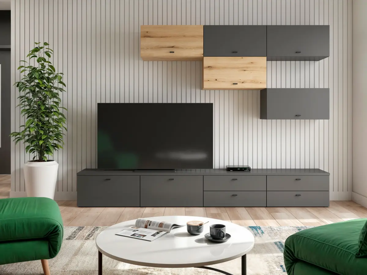 Комод System 64 с 2 ящиками графитовый