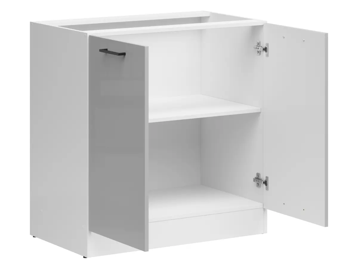 Mueble bajo de cocina Junona Line 80 cm gris claro brillo