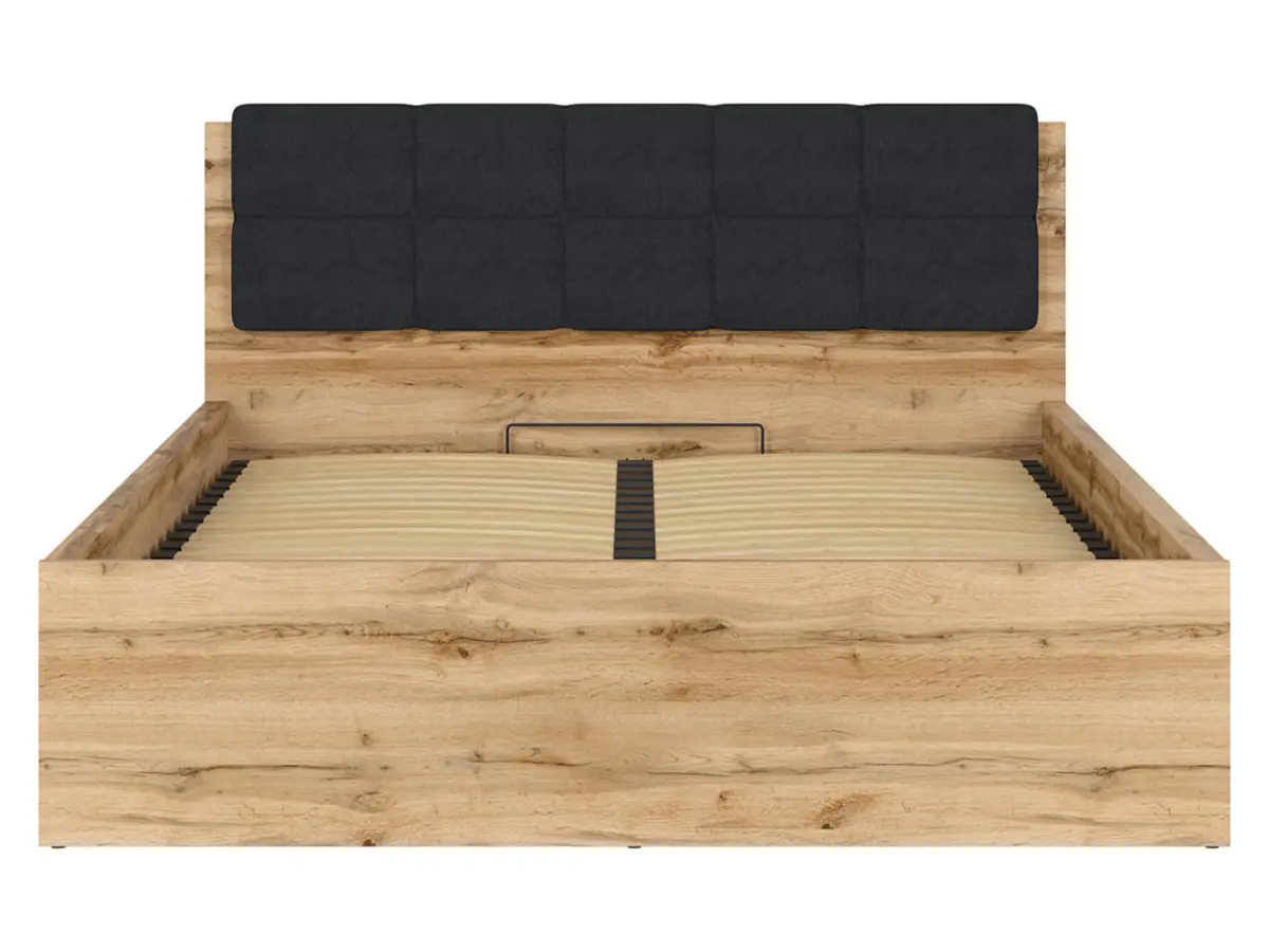 Łóżko Tetrix 160x200 ze stelażem i pojemnikiem dąb wotan