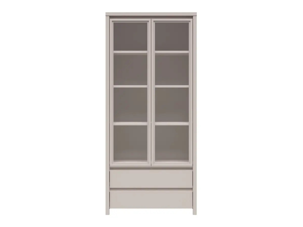 Vitrina Kaspian 90 cm con 2 puertas y 2 cajones color cachemir