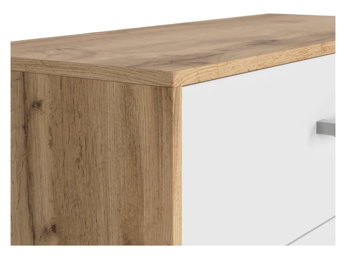 Cómoda Matos 80 cm con 3 cajones roble wotan/blanco