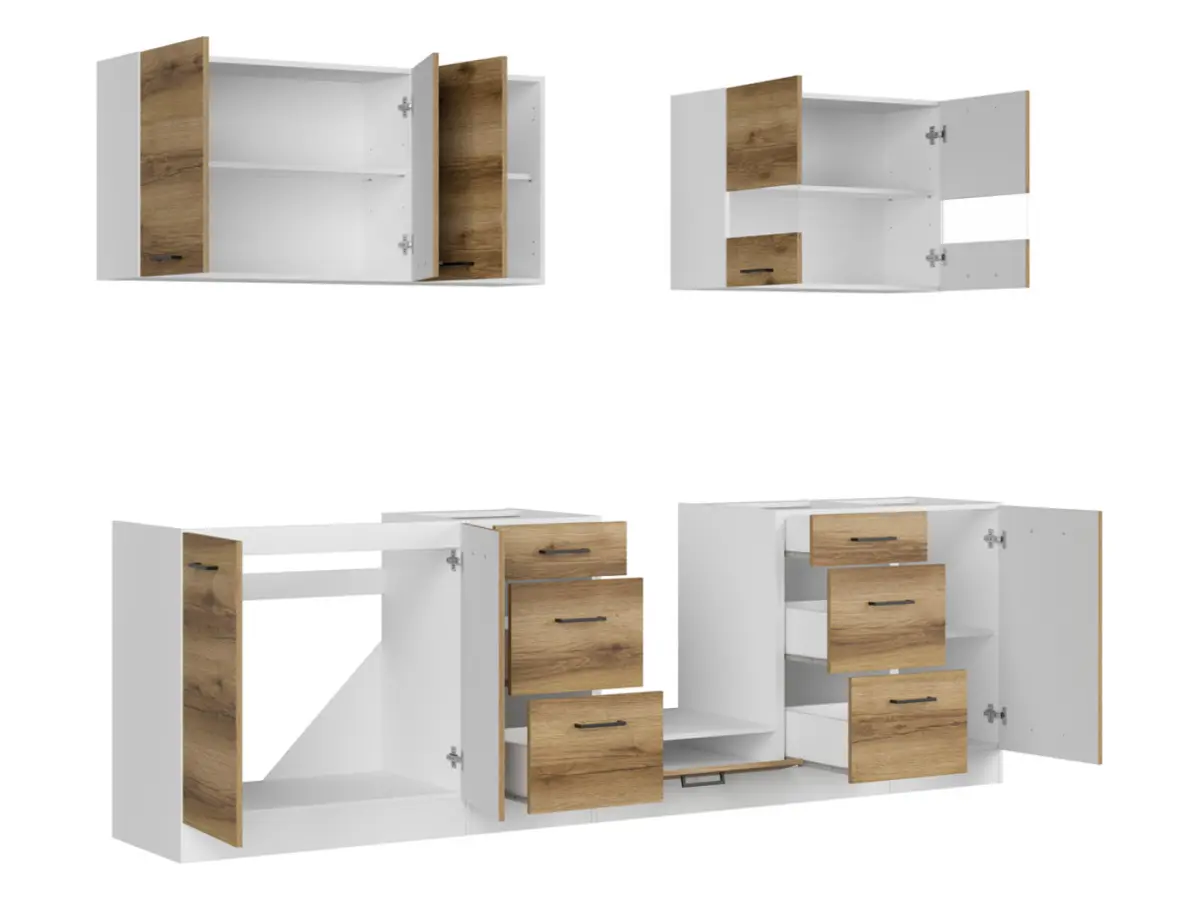 Conjunto de cocina Junona Line 260 cm roble delano claro